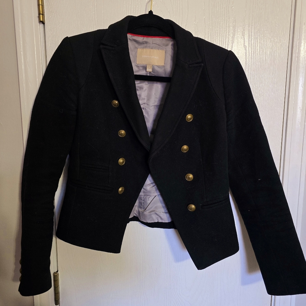 Black Double-Breasted Women's Jacket Banana Republic Size 2